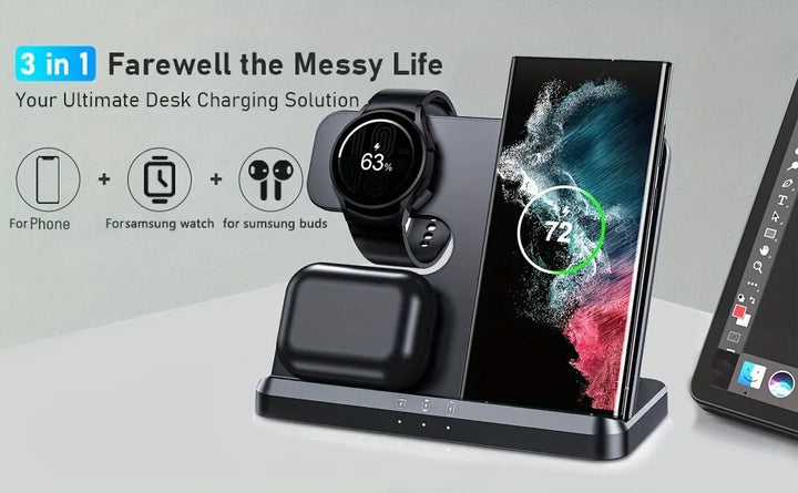 Universal 3-in-1 Wireless Charging Hub