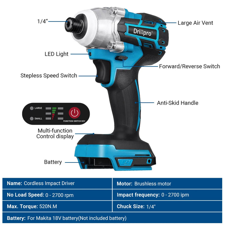 Drill pro 18V 1/4 Inch Cordless