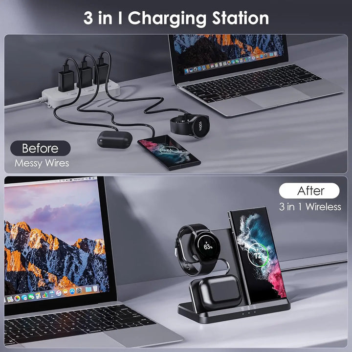 Universal 3-in-1 Wireless Charging Hub